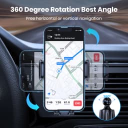 TOPK Car Phone Holder Mount for Cell Phones Upgraded Metal Hook Design,Hands-Free Holder for All Phones,Adjustable & Secure Fit