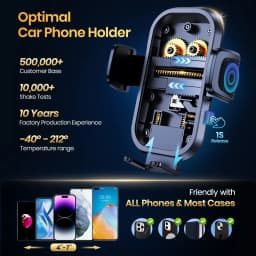TOPK Car Phone Holder for Dashboard [Multi-Angles&Stable] Adjustable Cell Car Phone Mount Anti-slip Silicone Clip for Smartphone