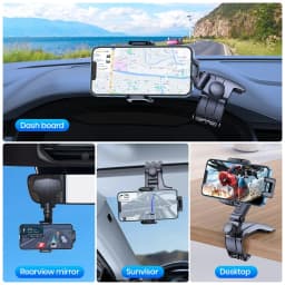 TOPK Car Phone Holder for Dashboard [Multi-Angles&Stable] Adjustable Cell Car Phone Mount Anti-slip Silicone Clip for Smartphone