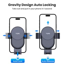 TOPK Universal Car Phone Holder, Hands Free Air Vent Mount for Car, Cell Phone Stand Compatible with iPhone & Android Smartphone