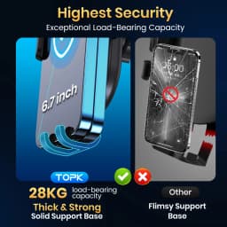 TOPK Universal Car Phone Holder, Hands Free Air Vent Mount for Car, Cell Phone Stand Compatible with iPhone & Android Smartphone