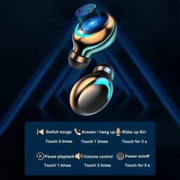 TWS Wireless Earphones Bluetooth Noise Canceling Earbuds Stereo Headphone LED Display Sports Headset With Mic