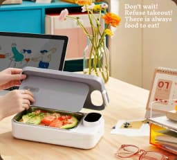 Heating Lunch Box No Water Needed USB Rechargeable Heated Food Warmer Digital Timing Multi Temp Control Leakproof Heat Box Ofice