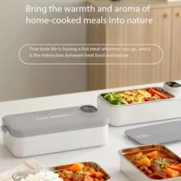 Heating Lunch Box No Water Needed USB Rechargeable Heated Food Warmer Digital Timing Multi Temp Control Leakproof Heat Box Ofice