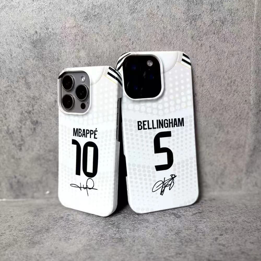 Luxury Football Jersey Phone Case for iPhone 17 16 15 14 13 12 11 Air Pro Max X XS 7 8 Plus Glossy Film Hard PC Cover