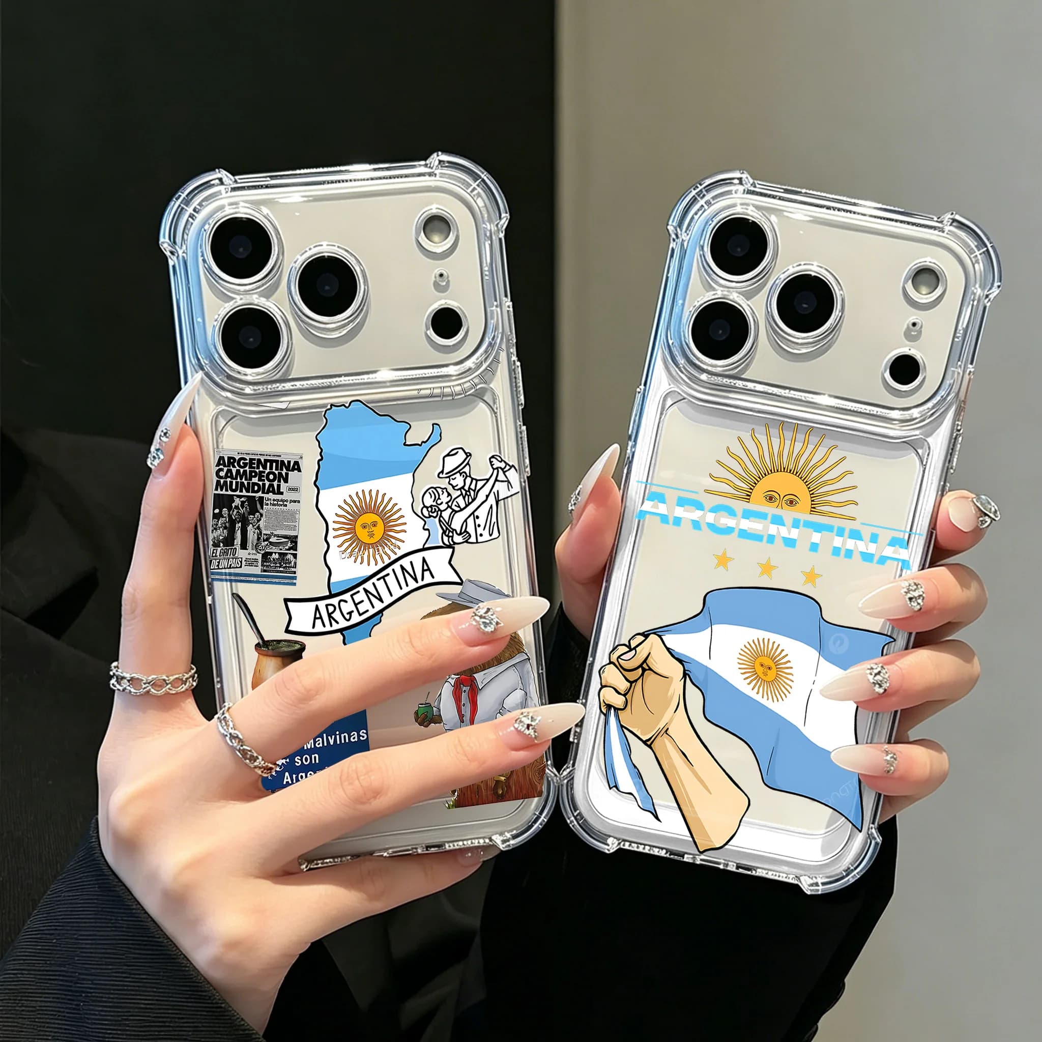 Retro Argentina Design Phone Case For iPhone 17 16e 16 15 14 13 12 11 Mini Air Pro Max X XR XSMax 7 8 Plus Anti Fall Transparent