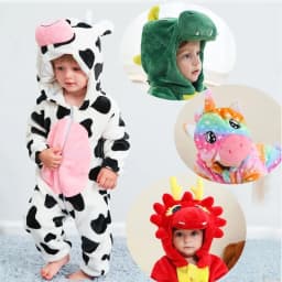 Baby Onesies Pyjamas Kids Overalls Ropa Bebes Rompers Winter Kigurumi Cow Costume For Girl Boy Toddler Infant Animal Jumpsuit