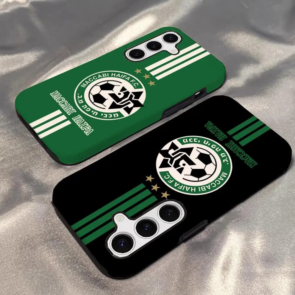 H-HaifaS Flag M-MaccabiES Phone Case For Samsung S25 S24 S23 S22 S21 Plus Ultra A56 A36 A26 A16 Glossy HD Hard PC Cover