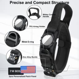 Tactical AirTag Dog Collar, with AirTag Holder and Handle Military Dog Metal Buckle Adjustable GPS Collar for Medium Large Dogs