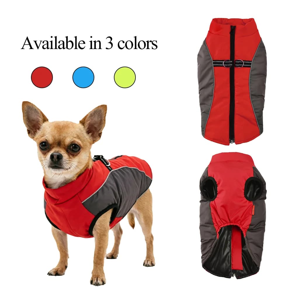 Winter Dog Clothes For Small Dogs Cats Waterproof Pet Warm Reflective Vest Jackets With D-ring Chihuahua French Bulldog Coats