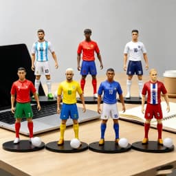2026 New 18cm Football Star C.Ronaldo Messi Mbappe Model Dolls Cartoon Cute Action Figure Car Accessories Football Fans Gifts