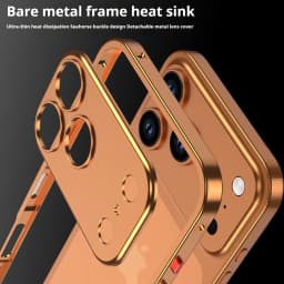 Luxury Metal Alloy Lens Protect Frame Phone Case For iPhone 18 17 Air 16 15 14 13 12 Pro Max Plus Heat Dissipation Cool Bumper