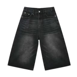 IEFB Vintage Men's Short Jeans Summer Loose Male Wide Leg Knee Length Denim Shorts New Washed Fashion Men Bottoms 9A8825