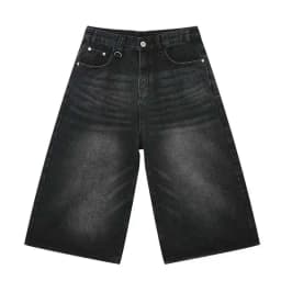 IEFB Vintage Men's Short Jeans Summer Loose Male Wide Leg Knee Length Denim Shorts New Washed Fashion Men Bottoms 9A8825
