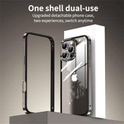 Luxury 2 IN 1 Acrylic Clear Case For iPhone 13 14 15 16 Pro Max Light Aluminum Metal Lens Frame Ultra Thin Alloy Bumper Cover