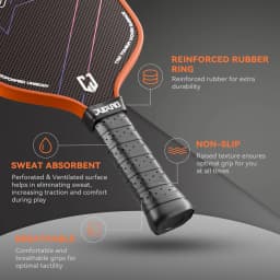 JUCIAO T-Titanium Pickleball Paddle Carbon Fiber Pickleballs For Spin And Control Foam Injected Edges Thermoformed Pickleball