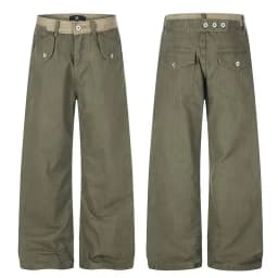 IEFB Vintage Washed Herringbone Cargo Straight Pants For Men Deconstruct Pocket Loose Wide Leg Casual Street Trousers 9X4082