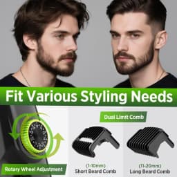 Vacuum Hair Clipper Men LCD Rechargeable Beard Trimmer Self Hair Cutting Kit Cordless Barber IPX6 Washable 20 Lengths Gift