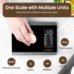 Tempered Glass Kitchen Scale 5kg/11lb Food Nutritional Digital Kitchen Scale Rechargeable Weighing Multi-Unit Food Scales