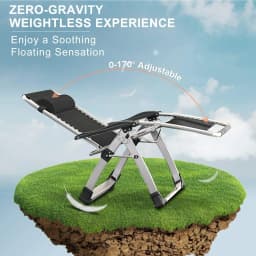 Zero Gravity Outdoor Lounge Chairs Set of 2 Reclining with Cushion Headrest Cup Holder for Patio Garden