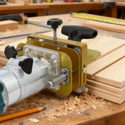 2‑in‑1 Invisible Fastener Slotting Jig Adjustable Woodworking Trimmer Bracket Mortising Groove Locator for Concealed Connectors