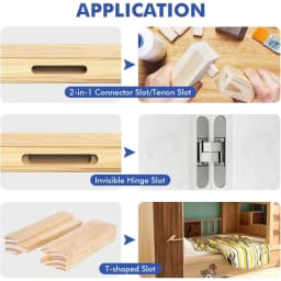 2‑in‑1 Invisible Fastener Slotting Jig Adjustable Woodworking Trimmer Bracket Mortising Groove Locator for Concealed Connectors