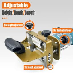2‑in‑1 Invisible Fastener Slotting Jig Adjustable Woodworking Trimmer Bracket Mortising Groove Locator for Concealed Connectors