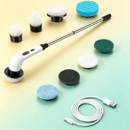 Electric Spin Scrubber, Bathroom Cordless Cleaning Brush Power Scrubber with Replaceable Brush Heads, Electric Cleaning Brush