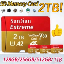 Class 10 Memory SD Cards USB Adapter SD Memory Cards 512GB 256GB High Speed Micro TF/SD Card For Mobile Phone/Laptop