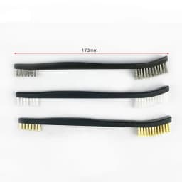 Double-end 3 pcs Mini Wire Brush Set Stainless Steel Brass Nylon Cleaning Polishing Detail Metal Rust Brush Cleaning Tool