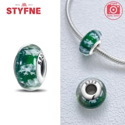 Real Sterling Silver 925 Flower Charms Glass New Original Bead Colorful Murano Fit Original Bracelet DIY for Women Jewelry Gifts