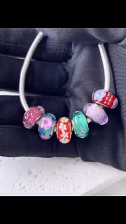 Real Sterling Silver 925 Flower Charms Glass New Original Bead Colorful Murano Fit Original Bracelet DIY for Women Jewelry Gifts