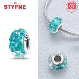 Real Sterling Silver 925 Flower Charms Glass New Original Bead Colorful Murano Fit Original Bracelet DIY for Women Jewelry Gifts