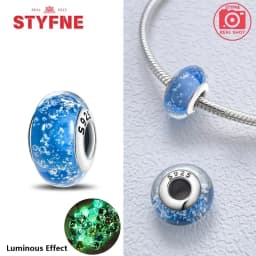 Real Sterling Silver 925 Flower Charms Glass New Original Bead Colorful Murano Fit Original Bracelet DIY for Women Jewelry Gifts