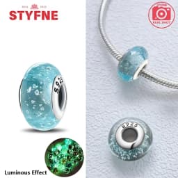 Real Sterling Silver 925 Flower Charms Glass New Original Bead Colorful Murano Fit Original Bracelet DIY for Women Jewelry Gifts