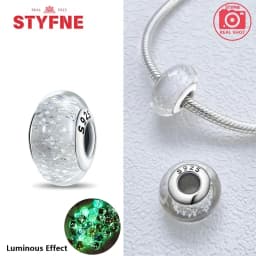 Real Sterling Silver 925 Flower Charms Glass New Original Bead Colorful Murano Fit Original Bracelet DIY for Women Jewelry Gifts