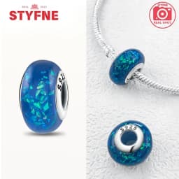 Real Sterling Silver 925 Flower Charms Glass New Original Bead Colorful Murano Fit Original Bracelet DIY for Women Jewelry Gifts