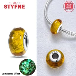 Real Sterling Silver 925 Flower Charms Glass New Original Bead Colorful Murano Fit Original Bracelet DIY for Women Jewelry Gifts