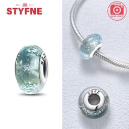 Real Sterling Silver 925 Flower Charms Glass New Original Bead Colorful Murano Fit Original Bracelet DIY for Women Jewelry Gifts