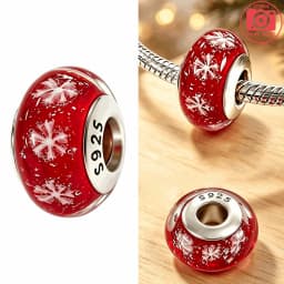 Real Sterling Silver 925 Flower Charms Glass New Original Bead Colorful Murano Fit Original Bracelet DIY for Women Jewelry Gifts