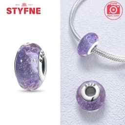 Real Sterling Silver 925 Flower Charms Glass New Original Bead Colorful Murano Fit Original Bracelet DIY for Women Jewelry Gifts