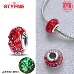 Real Sterling Silver 925 Flower Charms Glass New Original Bead Colorful Murano Fit Original Bracelet DIY for Women Jewelry Gifts