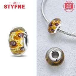 Real Sterling Silver 925 Flower Charms Glass New Original Bead Colorful Murano Fit Original Bracelet DIY for Women Jewelry Gifts