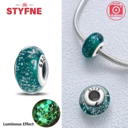 Real Sterling Silver 925 Flower Charms Glass New Original Bead Colorful Murano Fit Original Bracelet DIY for Women Jewelry Gifts