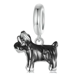 WOSTU Dog Charms Pendant 925 Sterling Silver Zirconia Animal Pooch Doggy Bulldog Beads Fit Original Bracelet Pendant DIY Jewelry