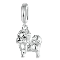 WOSTU Dog Charms Pendant 925 Sterling Silver Zirconia Animal Pooch Doggy Bulldog Beads Fit Original Bracelet Pendant DIY Jewelry