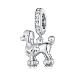 WOSTU Dog Charms Pendant 925 Sterling Silver Zirconia Animal Pooch Doggy Bulldog Beads Fit Original Bracelet Pendant DIY Jewelry
