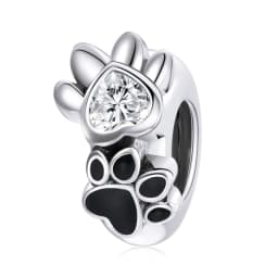 WOSTU Dog Charms Pendant 925 Sterling Silver Zirconia Animal Pooch Doggy Bulldog Beads Fit Original Bracelet Pendant DIY Jewelry