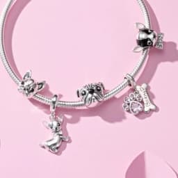 WOSTU Dog Charms Pendant 925 Sterling Silver Zirconia Animal Pooch Doggy Bulldog Beads Fit Original Bracelet Pendant DIY Jewelry