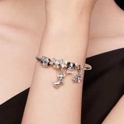 WOSTU Dog Charms Pendant 925 Sterling Silver Zirconia Animal Pooch Doggy Bulldog Beads Fit Original Bracelet Pendant DIY Jewelry